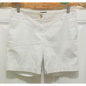 Talbots Relaxed Chino Shorts White 7" Inseam Womens Size 4 Casual‎ Everyday
